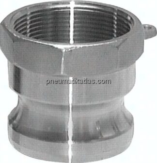 Kamlock-Stecker (A) Rp 6"(IG), Edelstahl (1.4408)