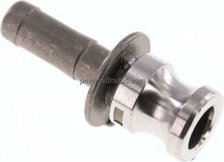 Kamlock-Stecker (E) 13 (1/2")mm Schlauch, Edelstahl (1.4408)