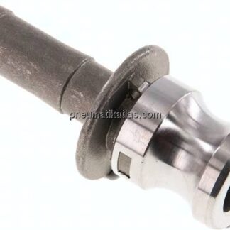 Kamlock-Stecker (E) 13 (1/2")mm Schlauch, Edelstahl (1.4408)