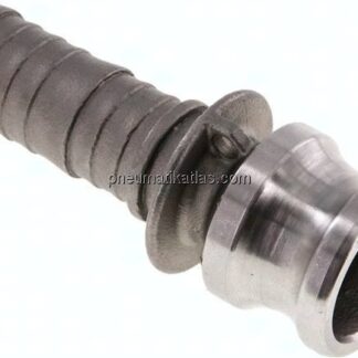Kamlock-Stecker (E) 19 (3/4")mm Schlauch, Edelstahl (1.4408)