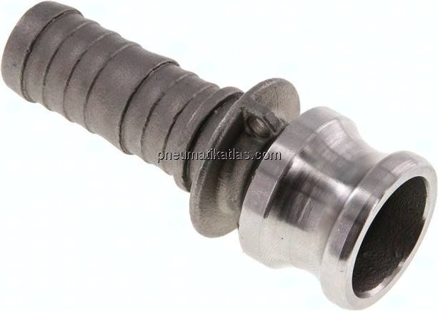 Kamlock-Stecker (E) 19 (3/4")mm Schlauch, Edelstahl (1.4408)