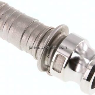 Kamlock-Stecker (E) 25 (1")mm Schlauch, Edelstahl (1.4408)