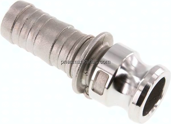 Kamlock-Stecker (E) 25 (1")mm Schlauch, Edelstahl (1.4408)