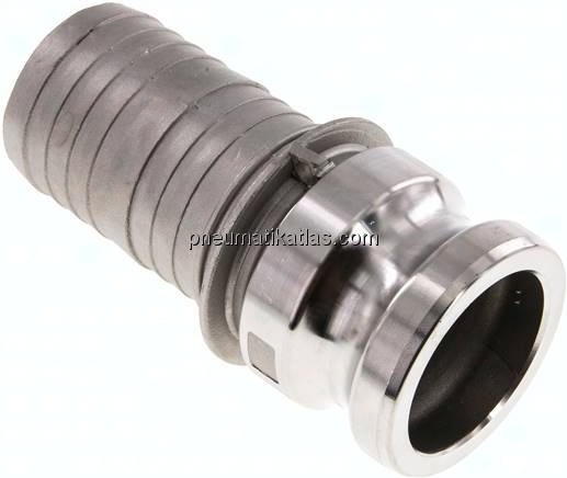 Kamlock-Stecker (E) 50 (2")mm Schlauch, Edelstahl (1.4408)