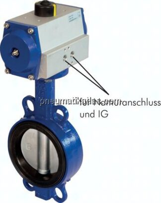 Pneum. Klappe DN25-PN16 (DIN) GGG40/Edelstahl/EPDM