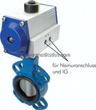 Pneum. Klappe 8"-150 lbs (ANSI B 16.5) GGG40/Edelstahl/NBR