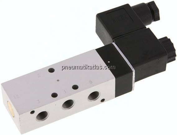 5/2-Wege Magnetventil, G 1/8", Feder, 115 V AC, Standard