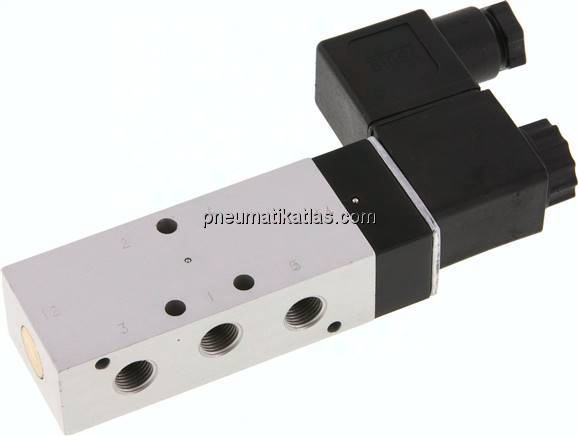 5/2-Wege Magnetventil, G 1/8", Feder, 230 V AC, Standard