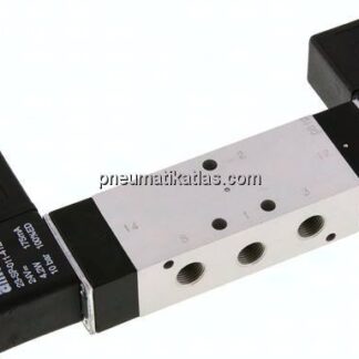5/3-Wege Magnetventil, G 1/8", Mittelstellung geschlossen, 12 V DC, Standard