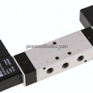 5/3-Wege Magnetventil, G 1/8", Mittelstellung entlüftet, 12 V DC, Standard