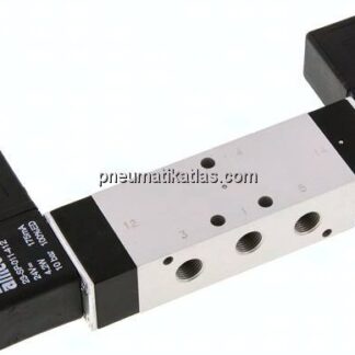 5/3-Wege Magnetventil, G 1/8", Mittelstellung belüftet, 230 V AC, Standard