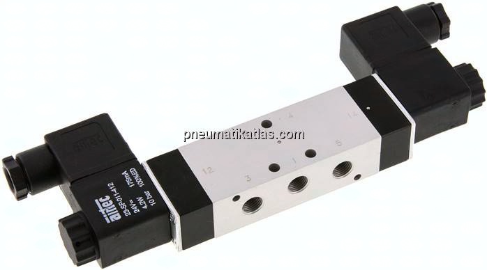 5/3-Wege Magnetventil, G 1/8", Mittelstellung belüftet, 230 V AC, Standard
