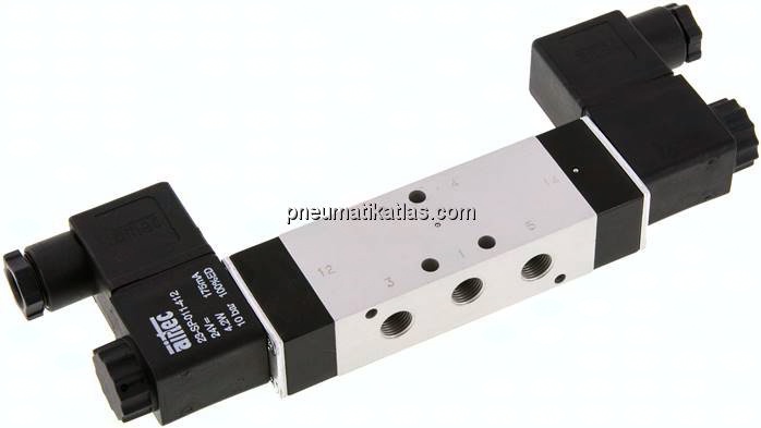 5/3-Wege Magnetventil, G 1/8", Mittelstellung belüftet, 24 V DC, Standard