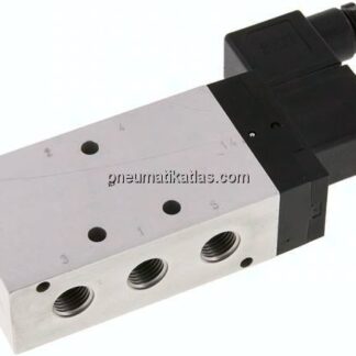 5/2-Wege Magnetventil, G 1/4", Luftfeder, 230 V AC, Standard