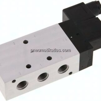 5/2-Wege Magnetventil, G 1/4", Feder, 12 V DC, Standard