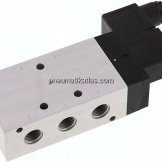 5/2-Wege Magnetventil, G 1/4", Feder, 230 V AC, Standard