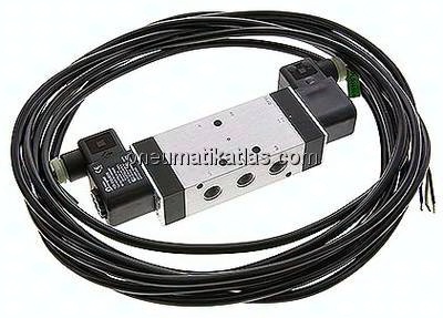 5/3-Wege Magnetventil, G 1/4", Mittelstellung geschlossen, 230 V AC, ATEX-Zulassung