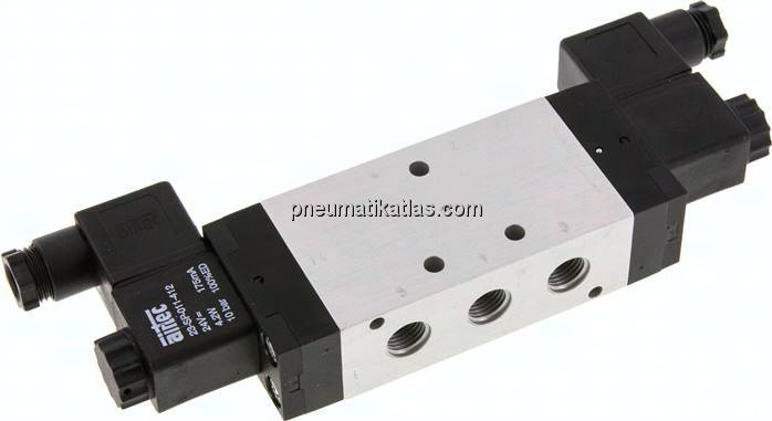 5/3-Wege Magnetventil, G 1/4", Mittelstellung geschlossen, 24 V DC, Standard