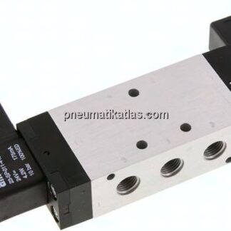 5/3-Wege Magnetventil, G 1/4", Mittelstellung geschlossen, 24 V AC, Standard