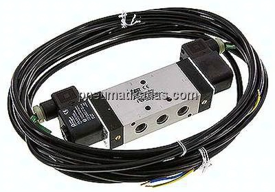 5/3-Wege Magnetventil, G 1/4", Mittelstellung geschlossen, 24 V DC, ATEX-Zulassung