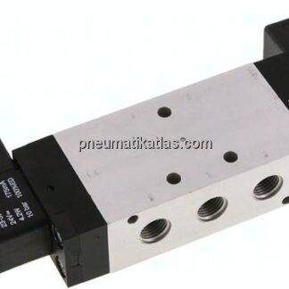 5/3-Wege Magnetventil, G 1/4", Mittelstellung entlüftet, 12 V DC, Standard