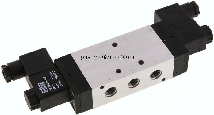 5/3-Wege Magnetventil, G 1/4", Mittelstellung entlüftet, 12 V DC, Standard