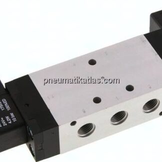 5/3-Wege Magnetventil, G 1/4", Mittelstellung entlüftet, 230 V AC, Standard
