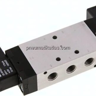 5/3-Wege Magnetventil, G 1/4", Mittelstellung belüftet, 230 V AC, Standard