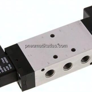 5/3-Wege Magnetventil, G 1/4", Mittelstellung belüftet, 24 V AC, Standard