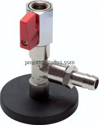 Magnethalter für 1/4"-Schlauch mit Kugelhahn und 13 mm Schlauchnippel,