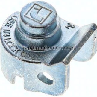 Kombigriff Größe 2, Schlossadapter zum Abschließen der Flachstahlgriffe, 6 mm Bohrung für Schloss VH
