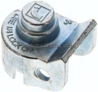 Kombigriff Größe 3, Schlossadapter zum Abschließen der Flachstahlgriffe, 6 mm Bohrung für Schloss VH