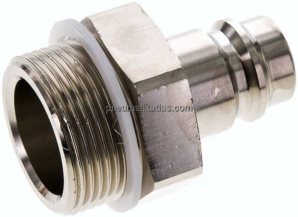 Kupplungsstecker (NW19) G 1-1/4"(AG), Messing vernickelt