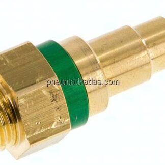 Kupplungsstecker (NW5) G 1/4"(AG), grün, Kreis Ø 10,5 mm