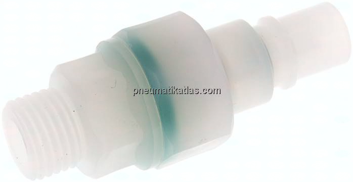 Kupplungsstecker (NW7,2) G 1/4", PVDF absperrend
