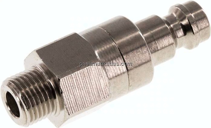Kupplungsstecker (NW5) G 1/8"(AG), Messing vernickelt