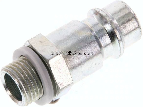 Kupplungsstecker (NW7,2) G 1/8"(AG), Stahl gehärtet & verzinkt