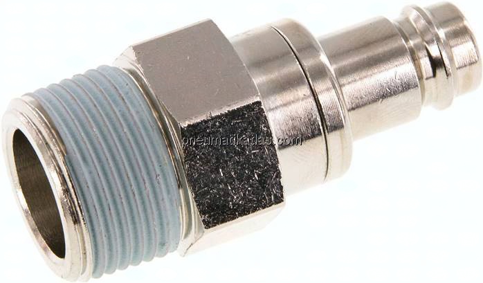 Kupplungsstecker (NW10) R 3/4"(AG), Messing vernickelt