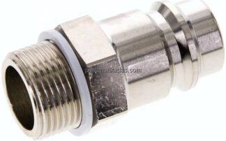 Kupplungsstecker (NW19) G 3/4"(AG), Messing vernickelt