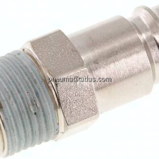 Kupplungsstecker (NW10) R 3/8"(AG), Stahl gehärtet & vernickelt