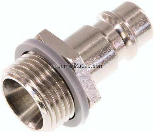 Kupplungsstecker (NW7,2) G 3/8"(AG), Messing vernickelt