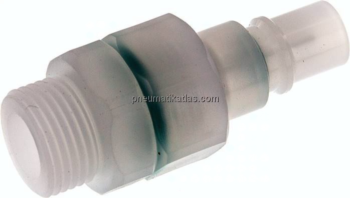 Kupplungsstecker (NW7,2) G 3/8", PVDF absperrend