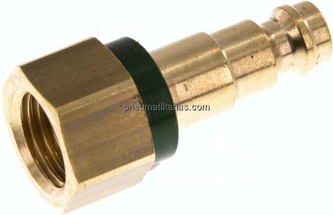 Kupplungsstecker (NW5) G 1/4"(IG), grün, Kreis Ø 10,5 mm