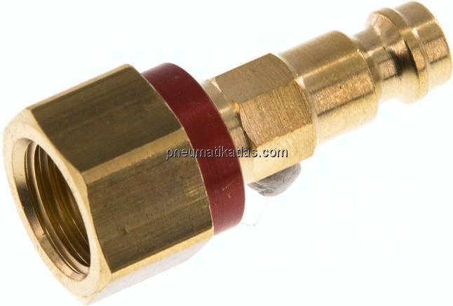 Kupplungsstecker (NW5) G 1/4"(IG), rot, Achteck SW10
