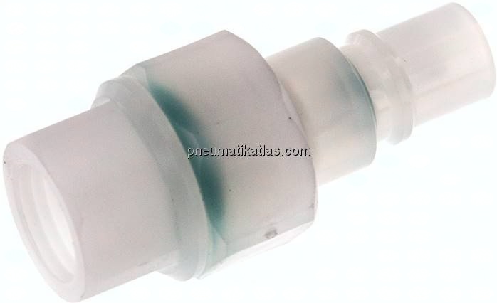 Kupplungsstecker (NW7,2) G 1/4", PVDF absperrend