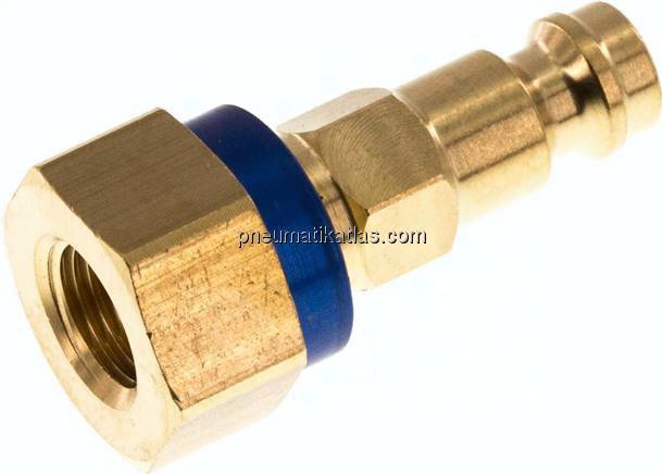 Kupplungsstecker (NW5) G 1/8"(IG), blau, Sechseck SW10