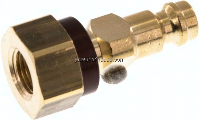 Kupplungsstecker (NW5) G 1/8"(IG), braun, Dreieck 9,5 mm