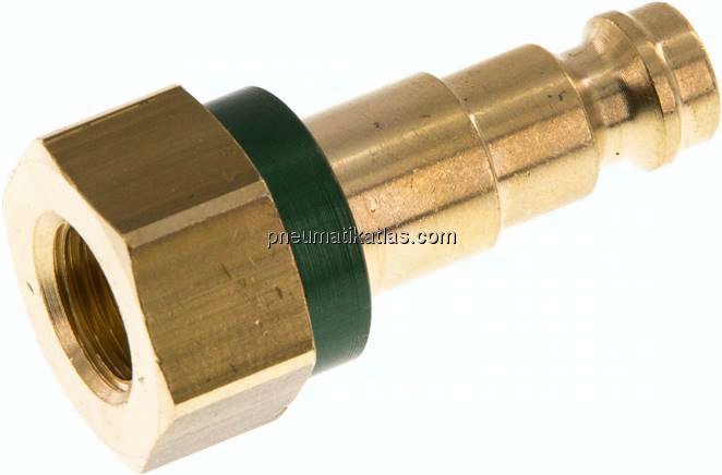 Kupplungsstecker (NW5) G 1/8"(IG), grün, Kreis Ø 10,5 mm