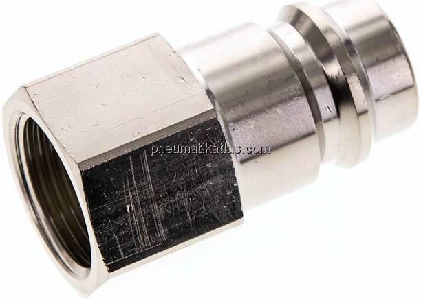 Kupplungsstecker (NW19) G 3/4"(IG), Messing vernickelt
