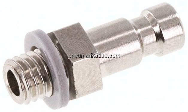 Kupplungsstecker (NW2,7) M 5(AG), Messing vernickelt